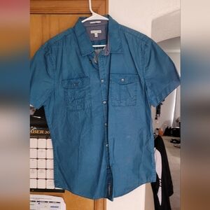 Men's Blue Short Sleeve Shirt